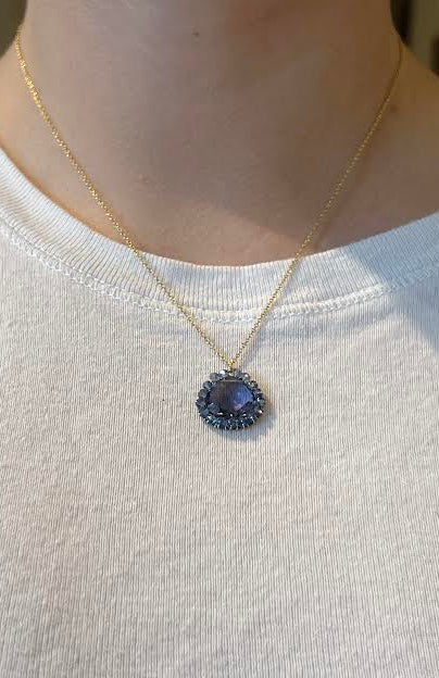 Iolite Quartz Drop Necklace