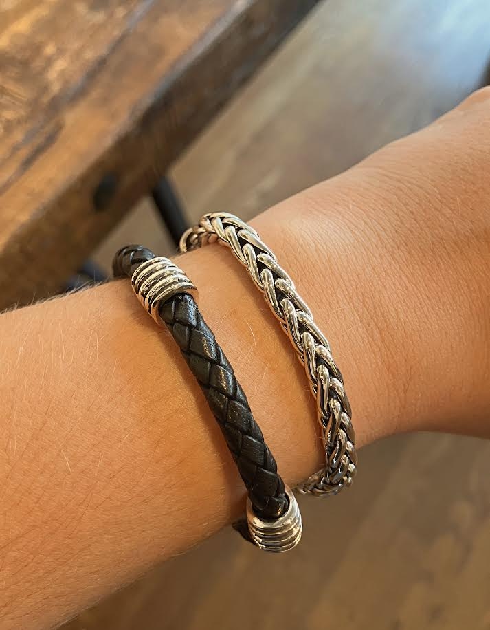 Men's Sterling Silver Wheat Chain Bracelet