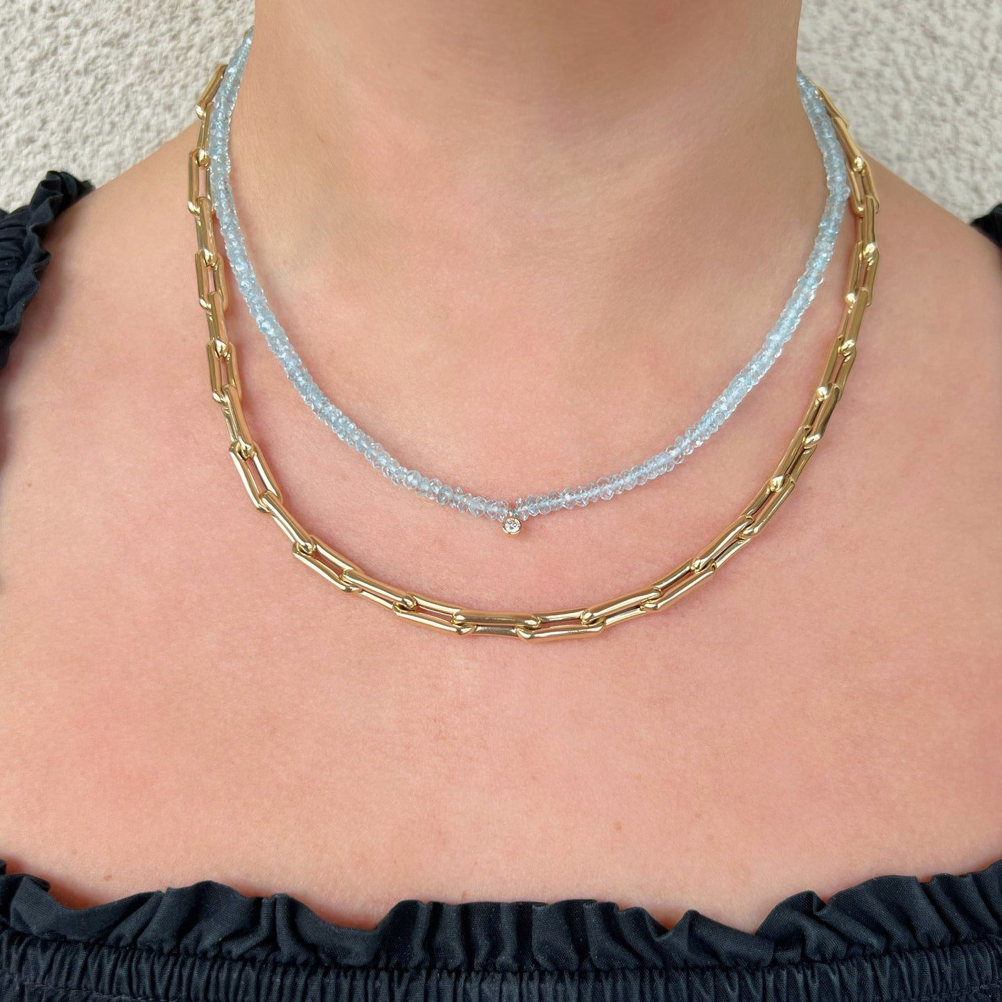 Elongated Gold Chain Necklace