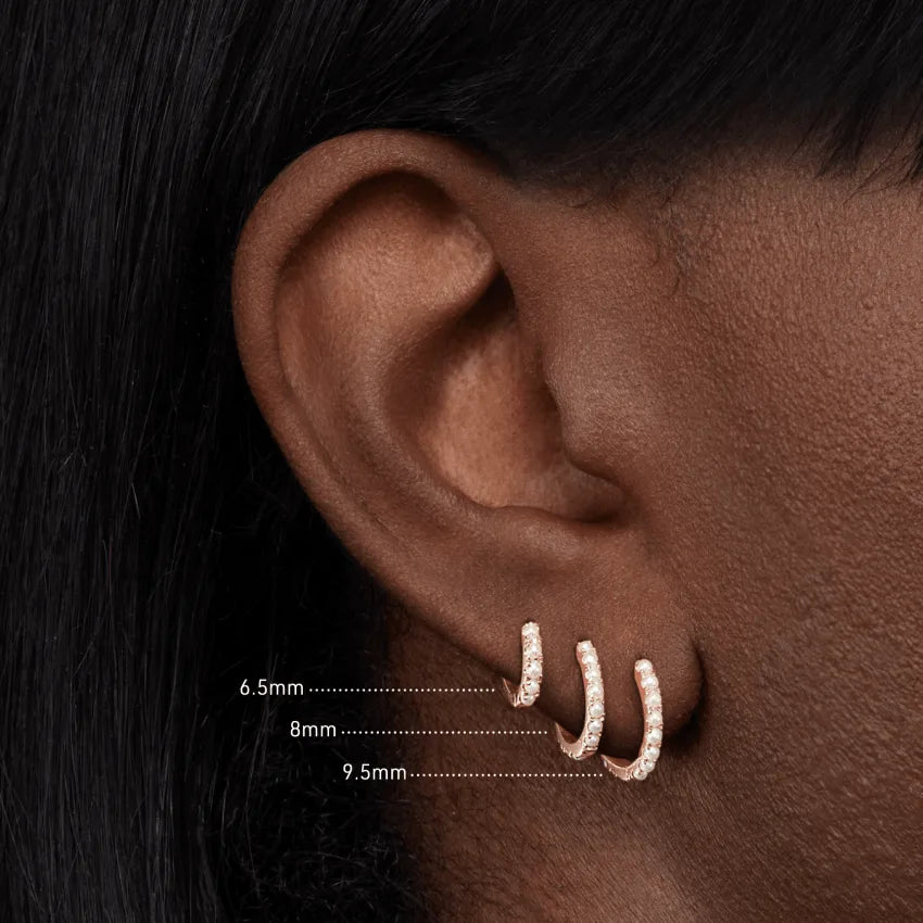Single Pearl Eternity Hoop