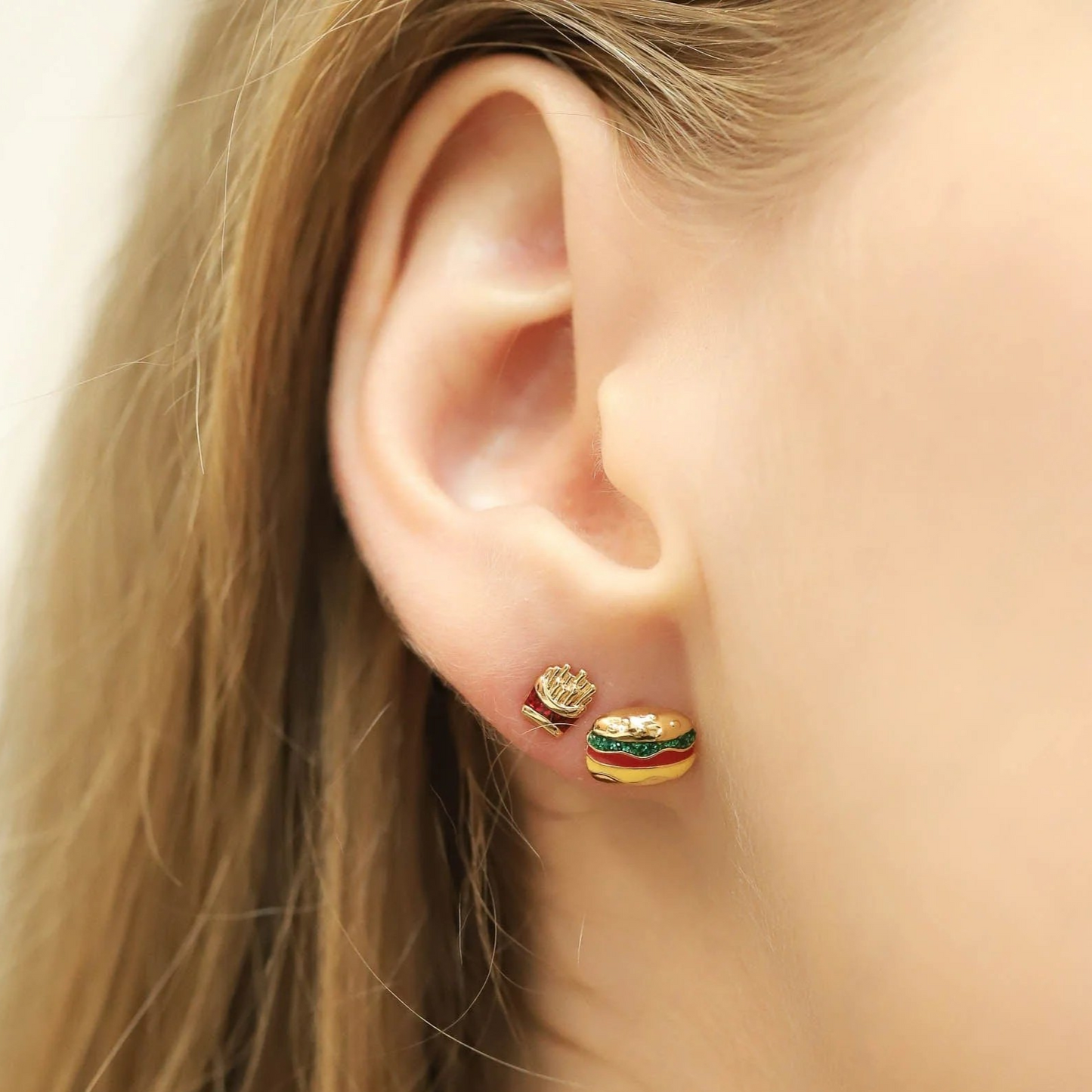 Hamburger and French Fry Studs