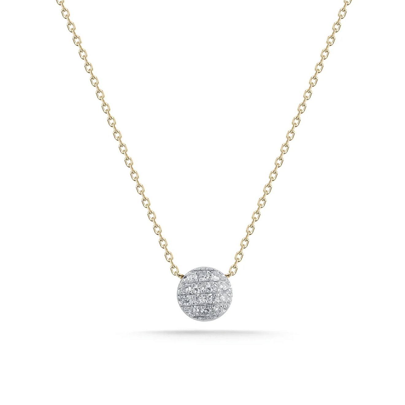 Lauren Joy Mini Disc Yellow Gold Necklace