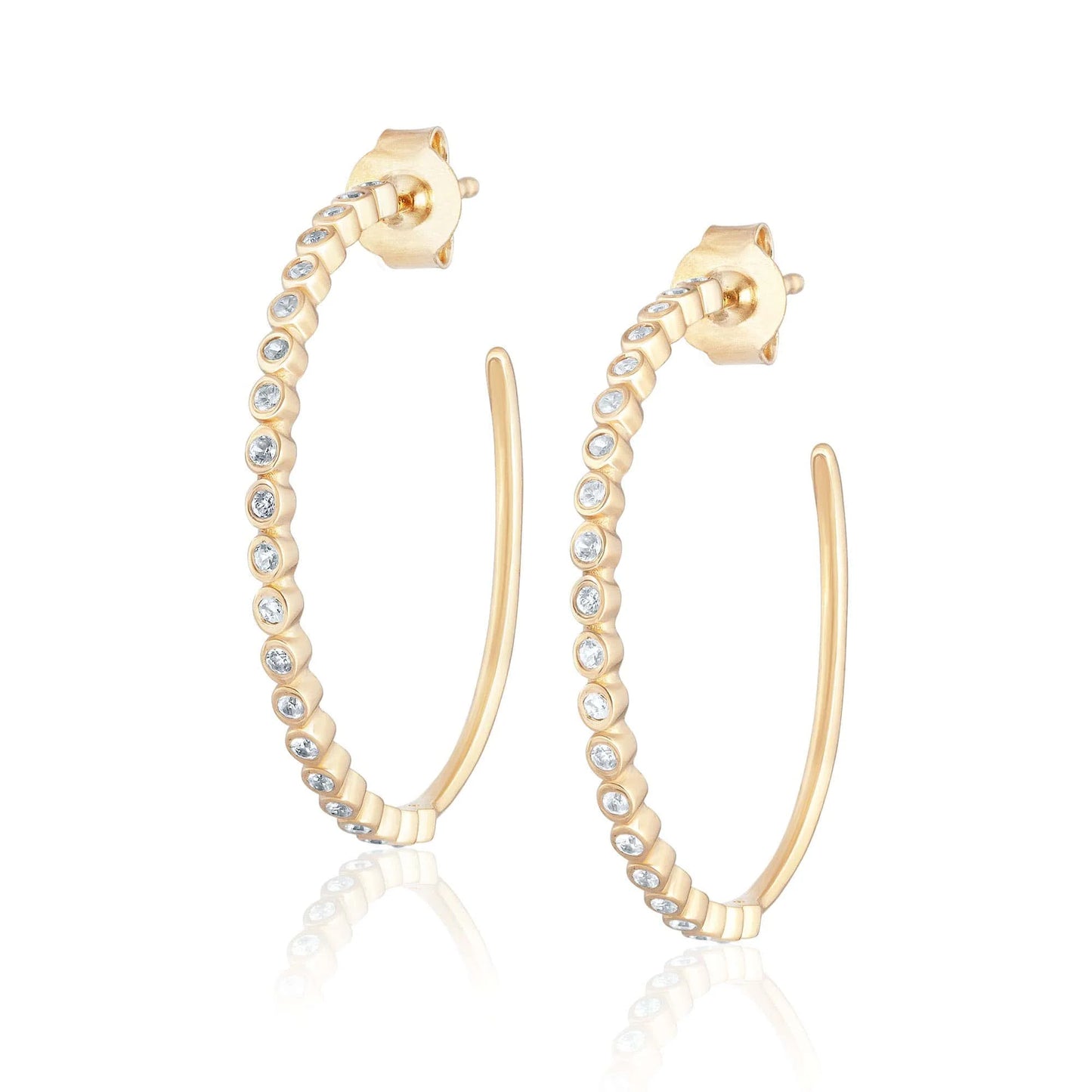 Bezel Hoop Earrings