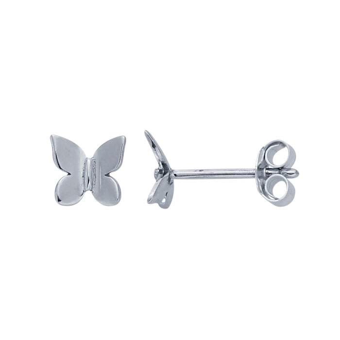 Silver Butterfly Studs