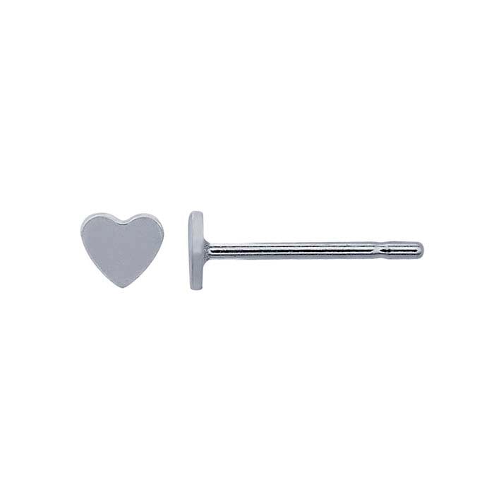 Mini Silver Heart Studs