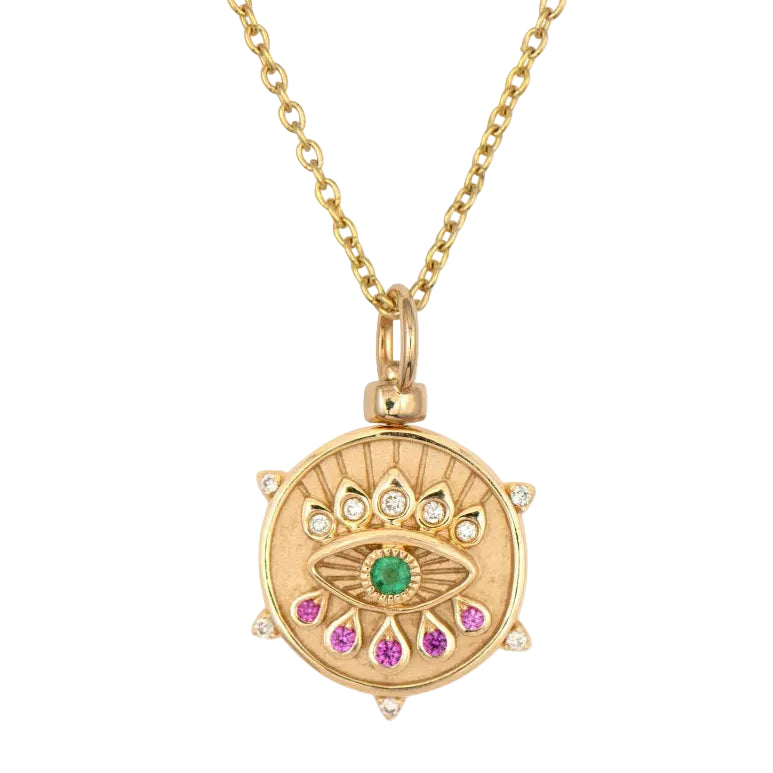 Hamsa and Evil Eye Double Sided Top Switch Pendant