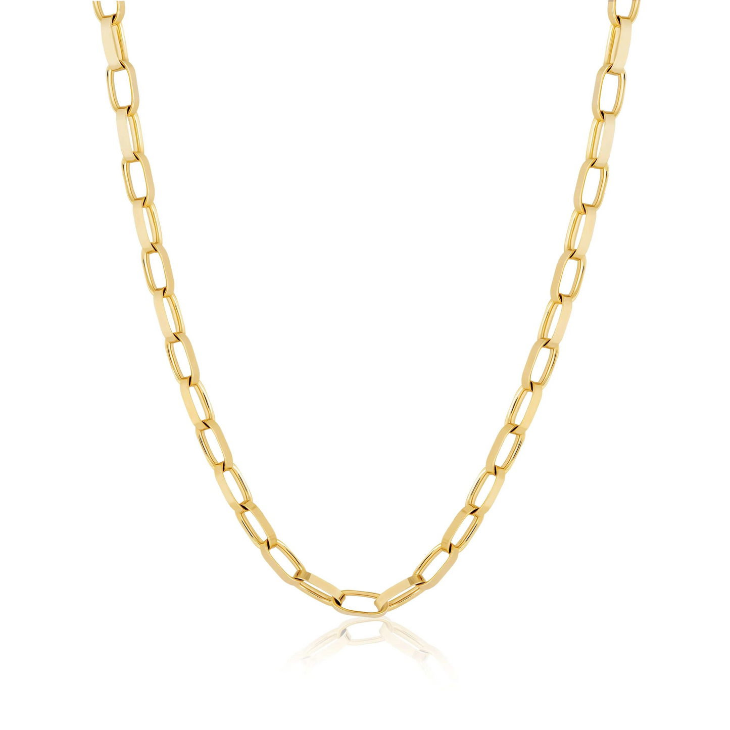 Heavy Rounded Rectangle Chain Necklace