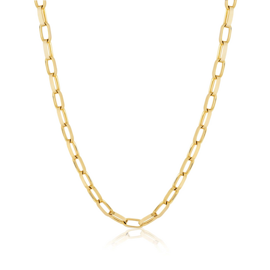 Heavy Rounded Rectangle Chain Necklace