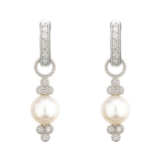 White Gold Small Provence Pearl Earring Charms