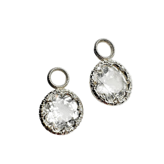 Provence Delicate Pave Trio Round White Topaz Earring Charms