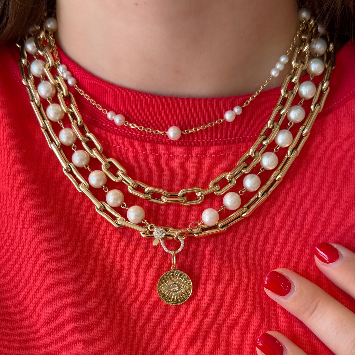 Large Square Link Necklace