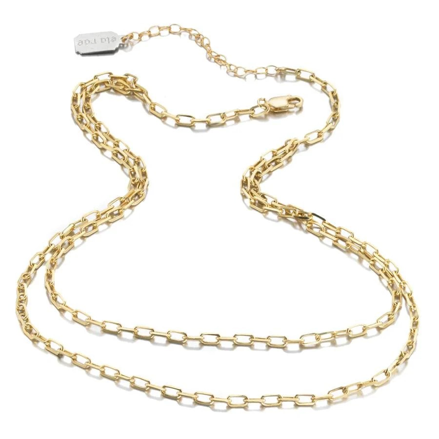 Double Rectangle Pre-Layered Chain Necklace