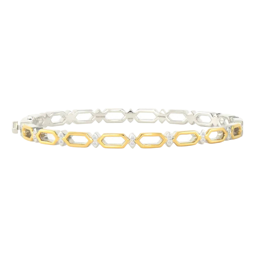 Mixed Metal Divine Light Open Bangle