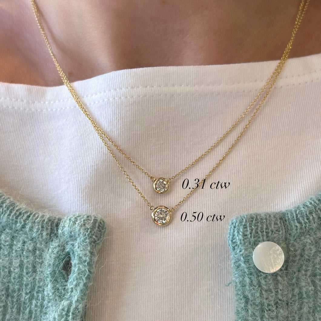 0.31 ctw Round Diamond Solitaire Necklace