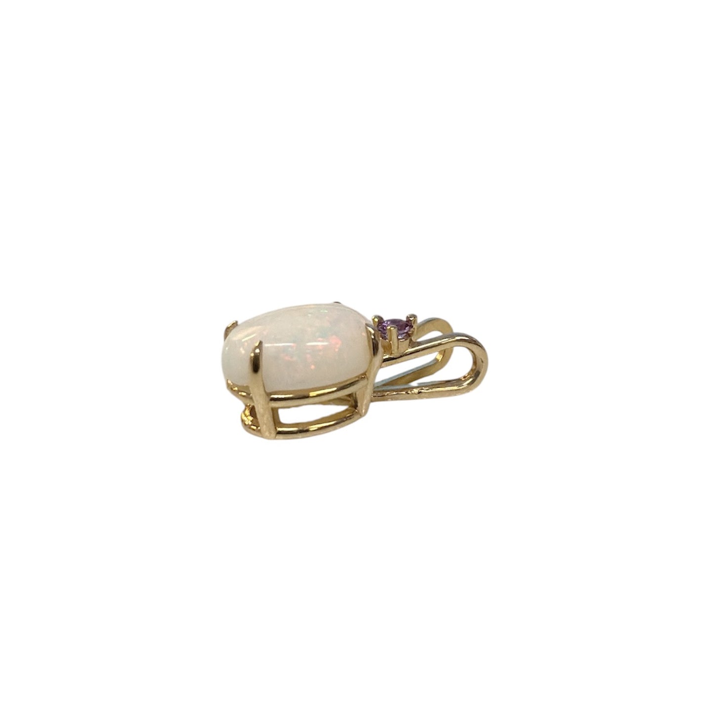 Opal Pendant with Amethyst Accent