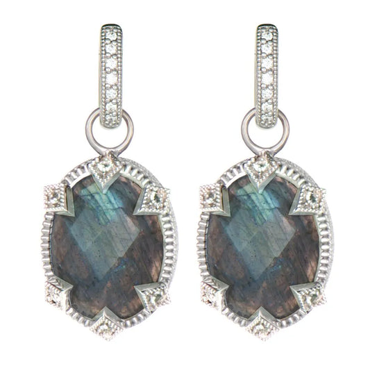 Blackened Silver Labradorite Lisse Earring Charms