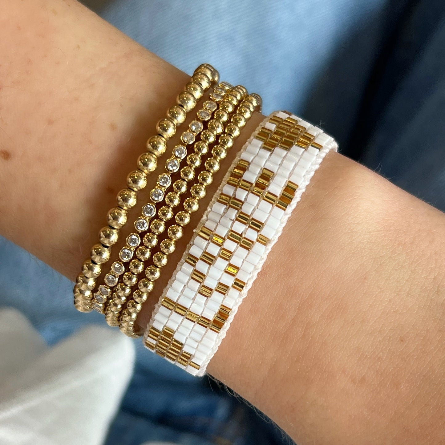 Partial Bezel Set Diamond Tennis Bracelet