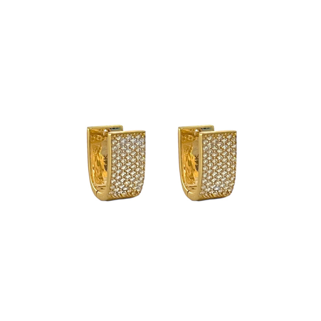 Flat Diamond Huggie Earrings