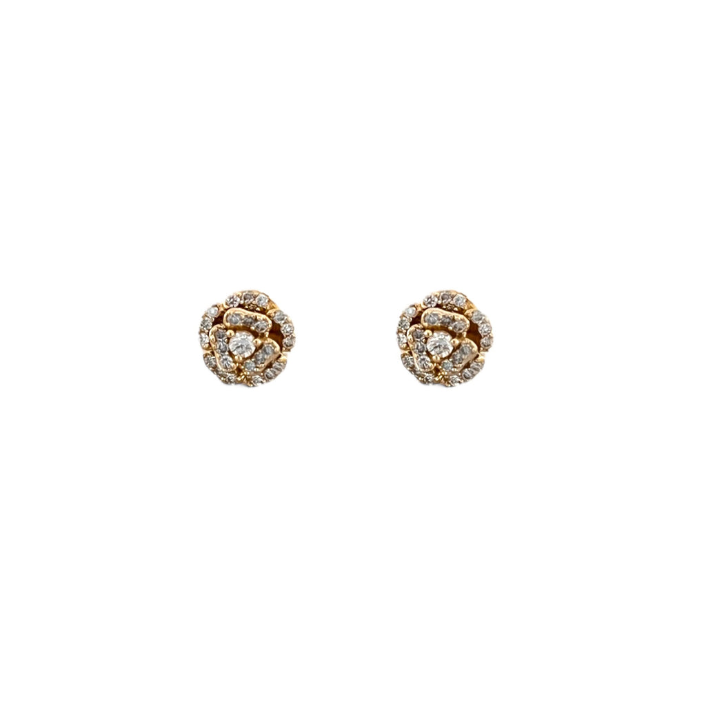 Diamond Flower Stud Earrings
