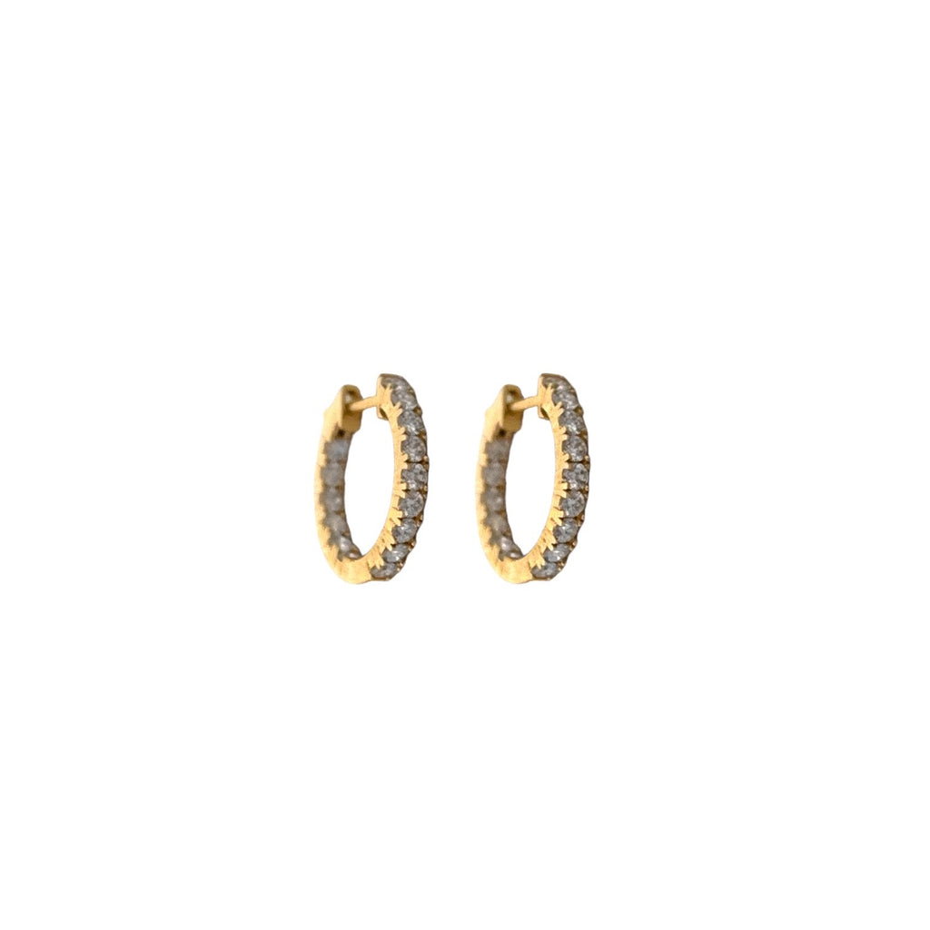 Inside Out Diamond Huggie Earrings