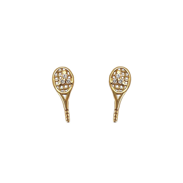 Diamond Tennis Racket Stud Earrings Charde