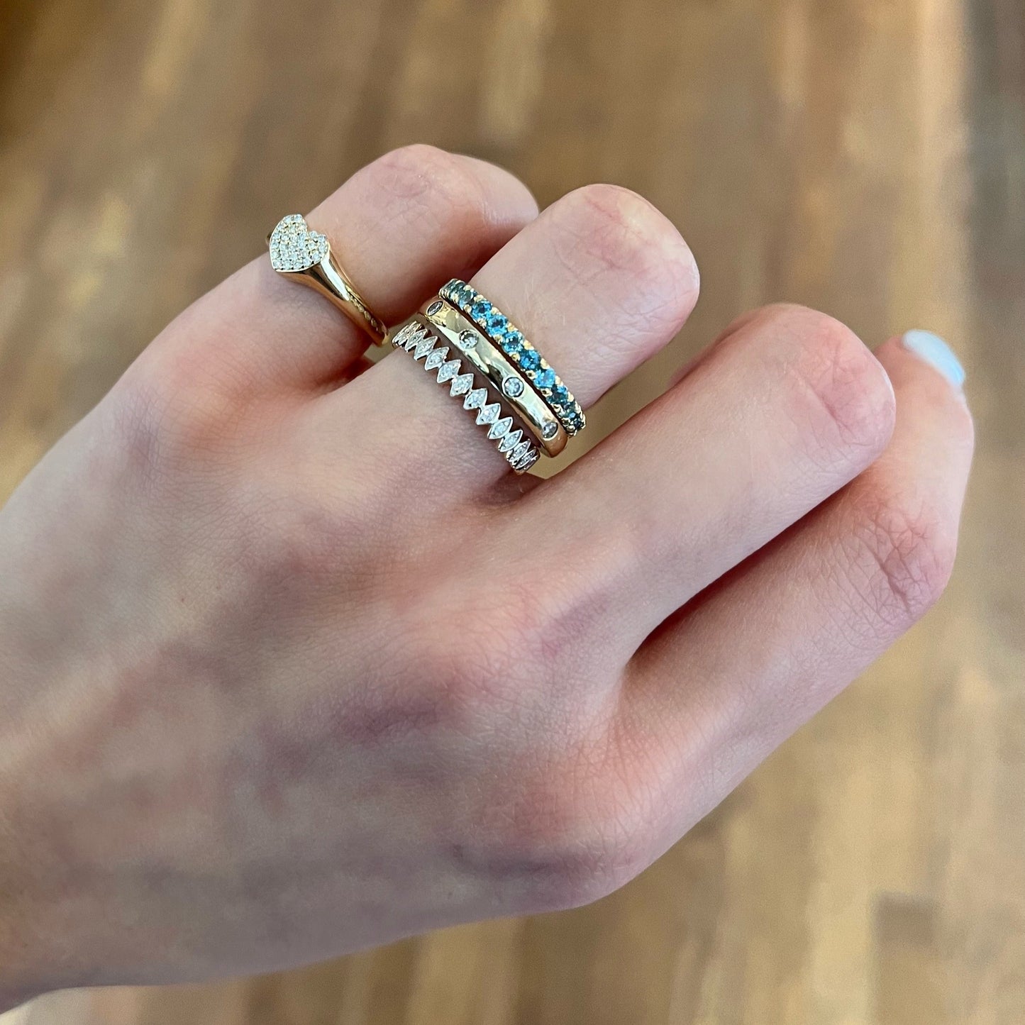 Swiss Blue Topaz Anniversary Ring