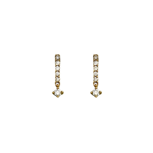 Linear Diamond Dangle Stud Earrings