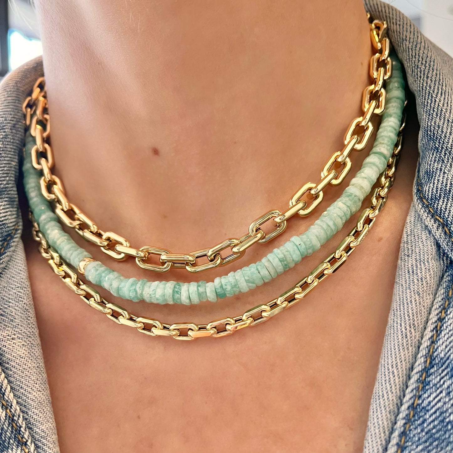 Large Square Link Necklace