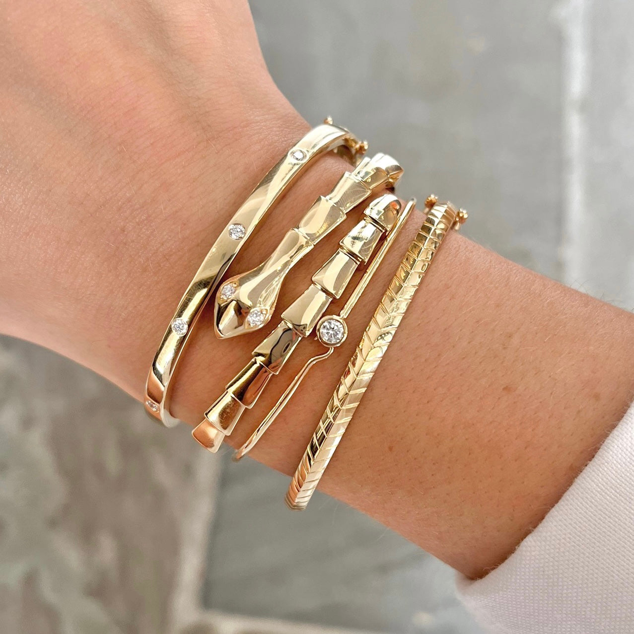 Diamond Station Hinge Bracelet