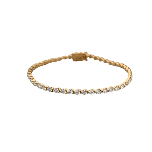 4.01 ctw Three Prong Diamond Tennis Bracelet