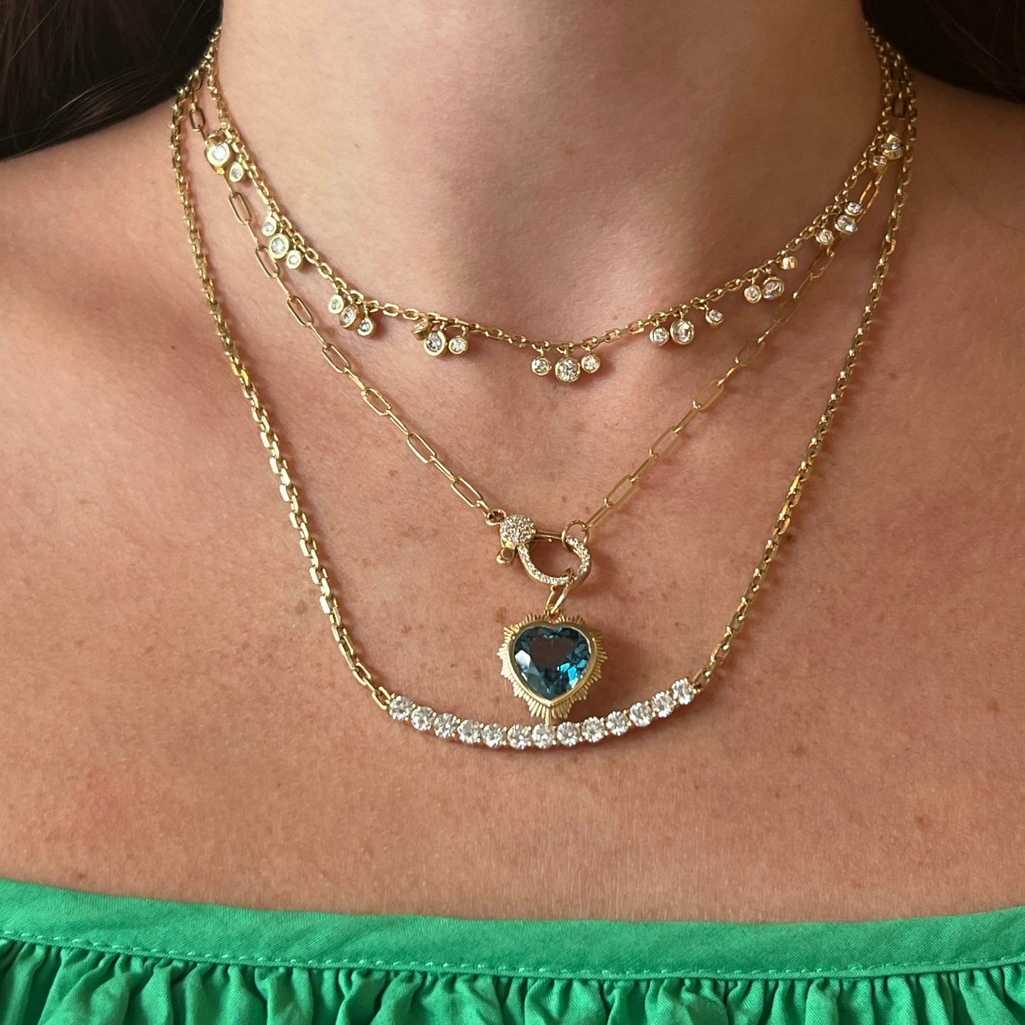 London Blue Topaz Puff Heart Pendant