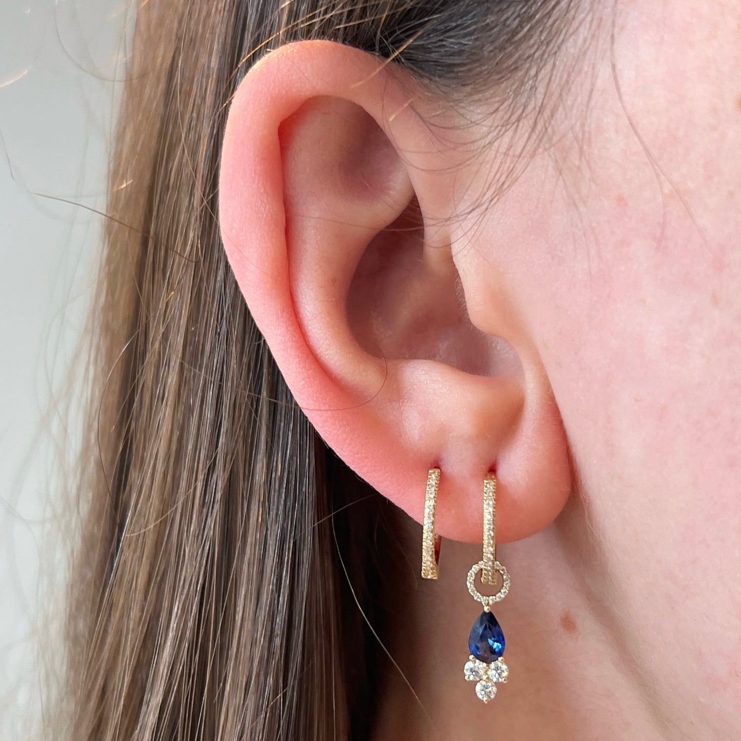 Sapphire and Diamond Trio Earring Charms