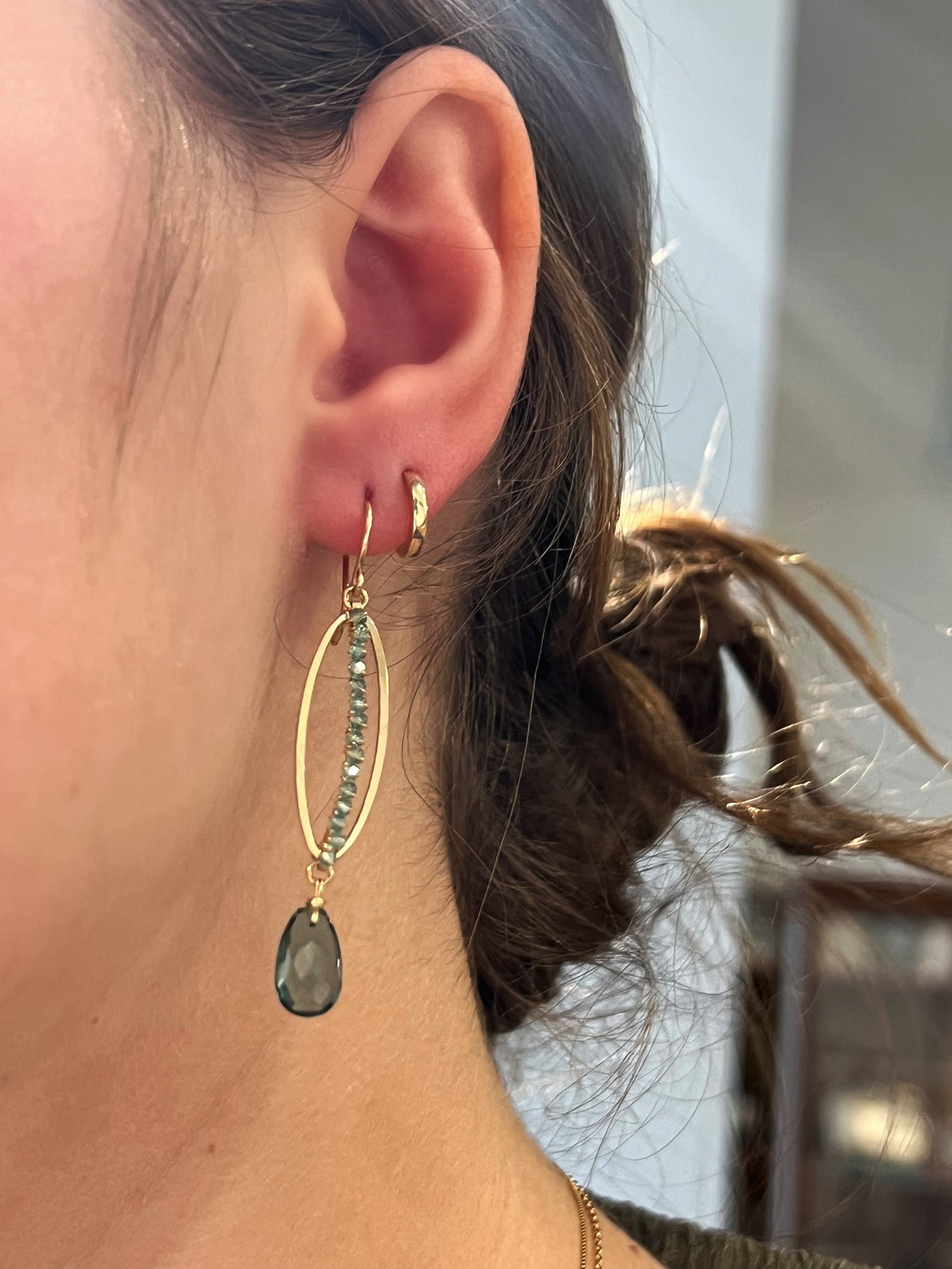 Teal Quartz Earrings