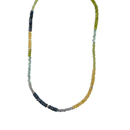 Mixed Gemstone & Gold Bead Necklace
