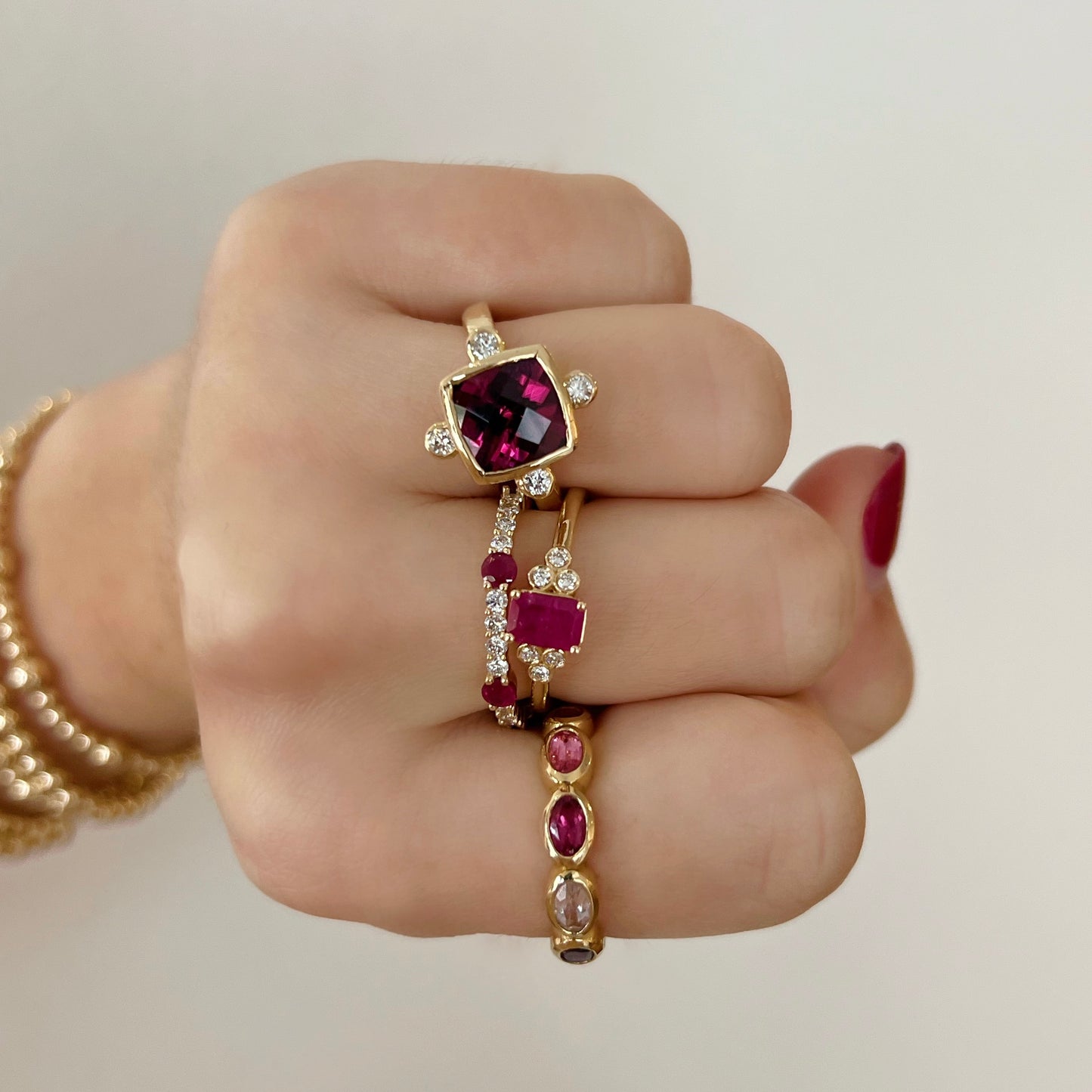 Ruby & Diamond Station Ring