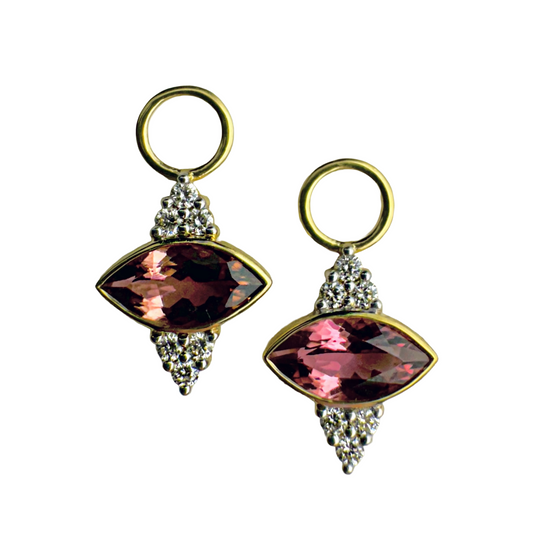 Provence Marquise Pink Tourmaline and Diamond Earring Charms