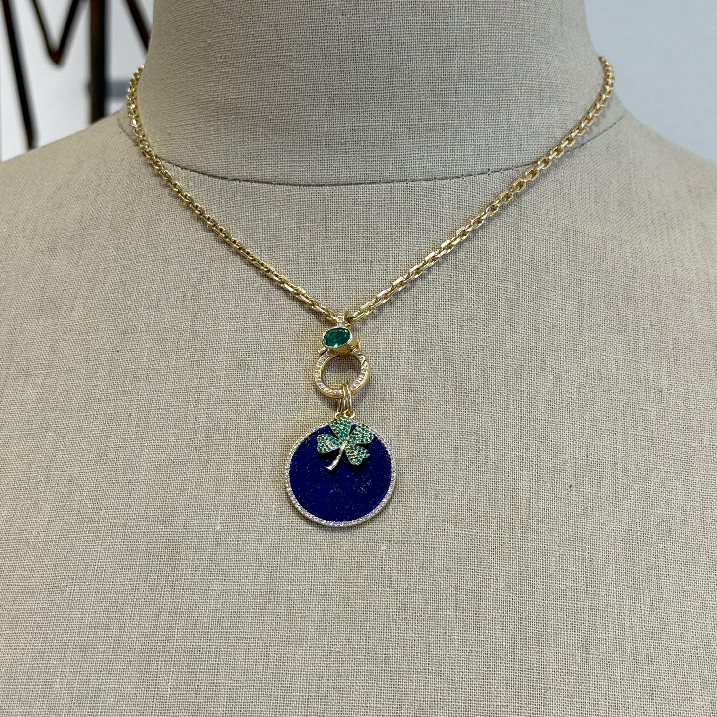 Diamond Enhancer Clasp with Emerald