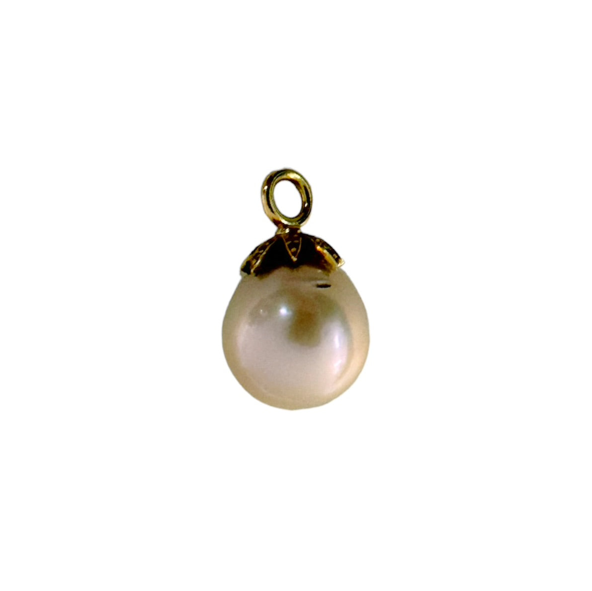 Yellow Gold Diamond & Pearl Pendant