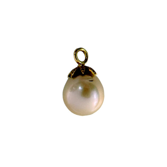 Yellow Gold Diamond & Pearl Pendant