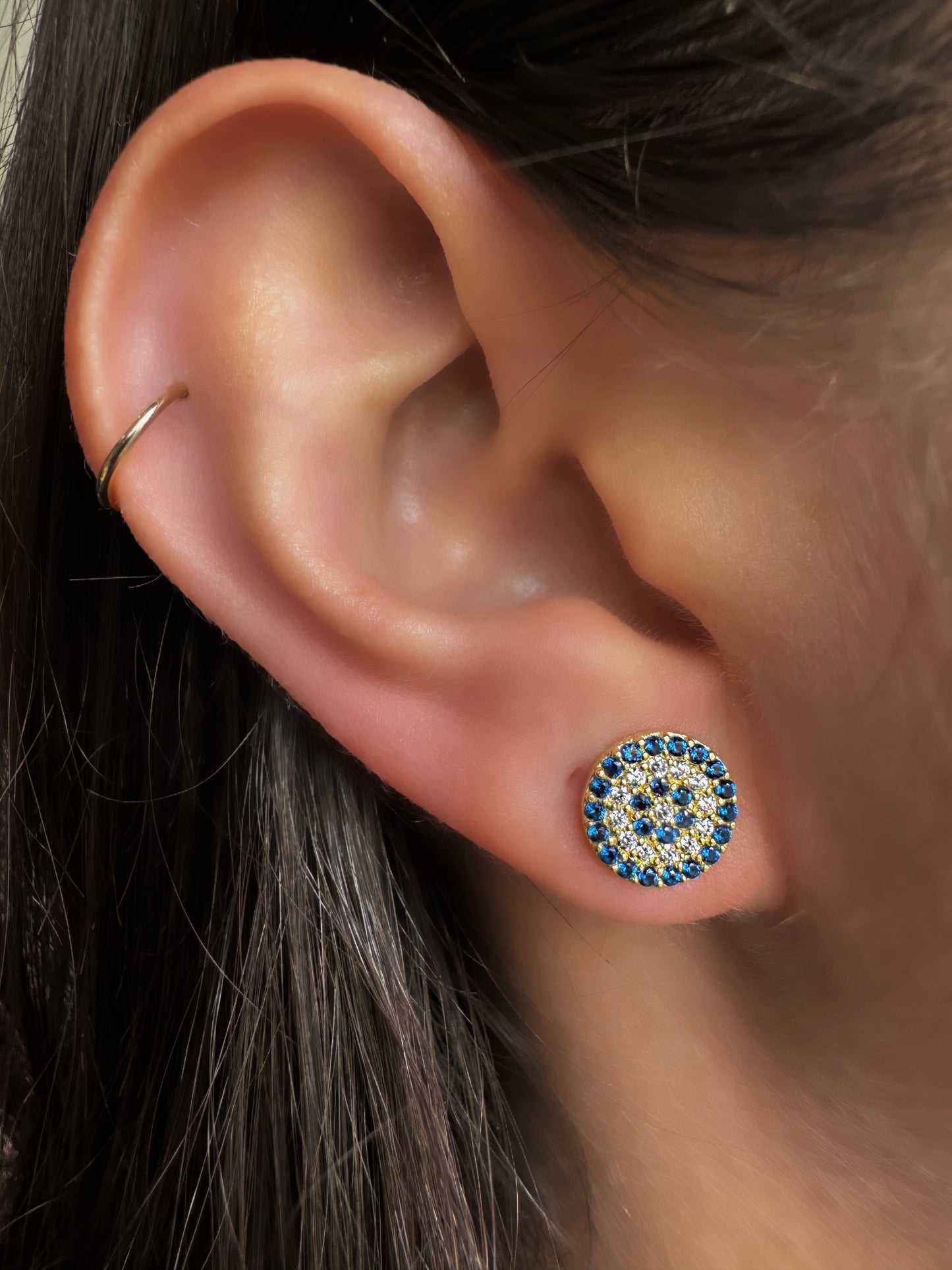 Vermeil & CZ Evil Eye Studs