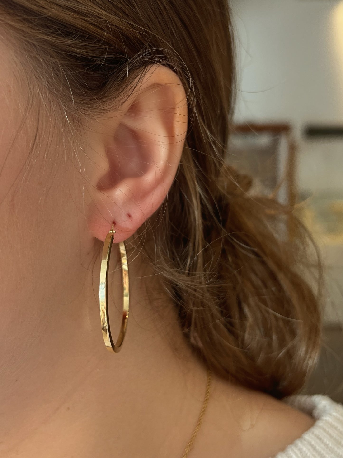 40mm Square Tube Hoop Earrings