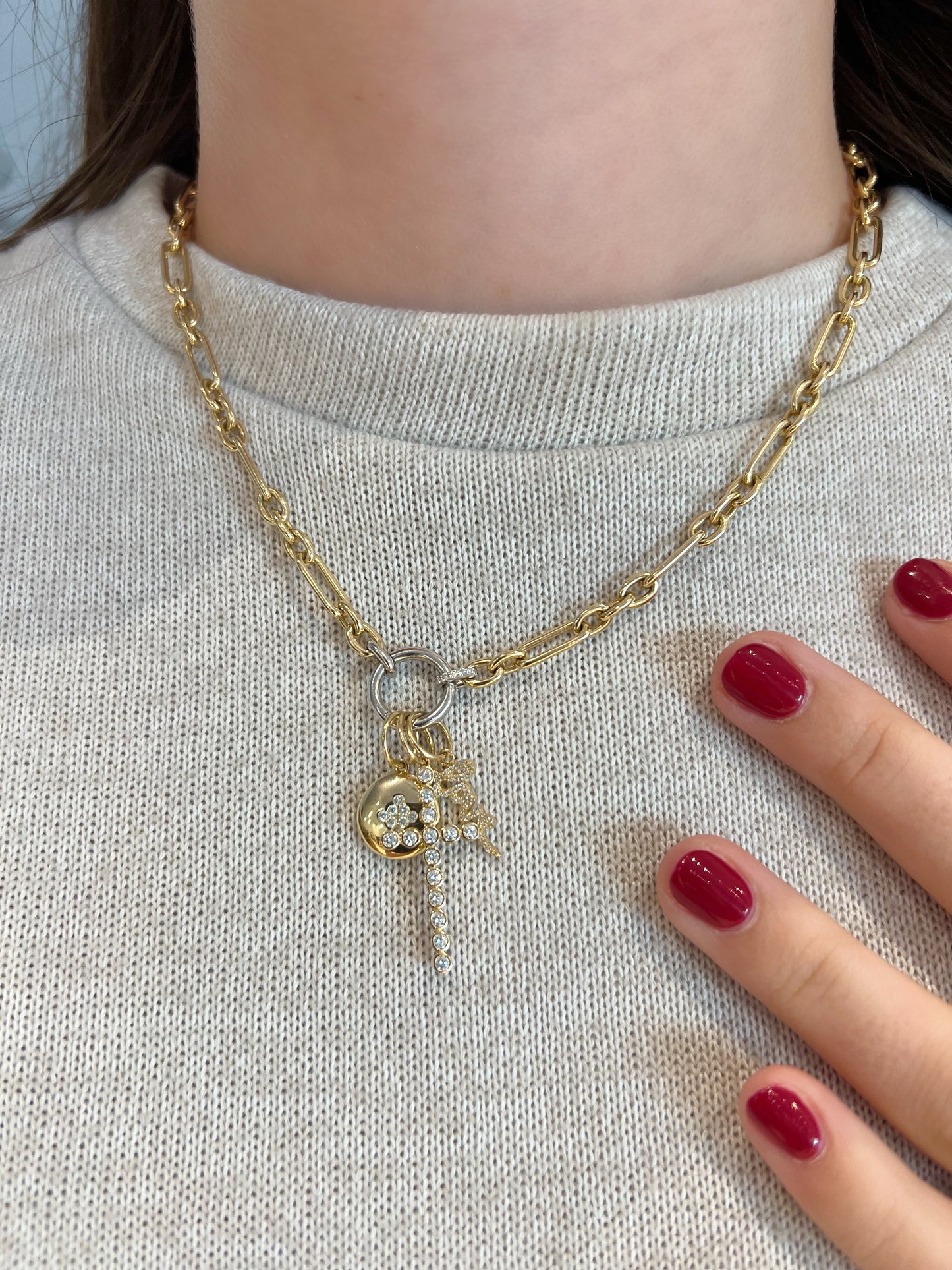 Bezel Set Diamond Cross Pendant