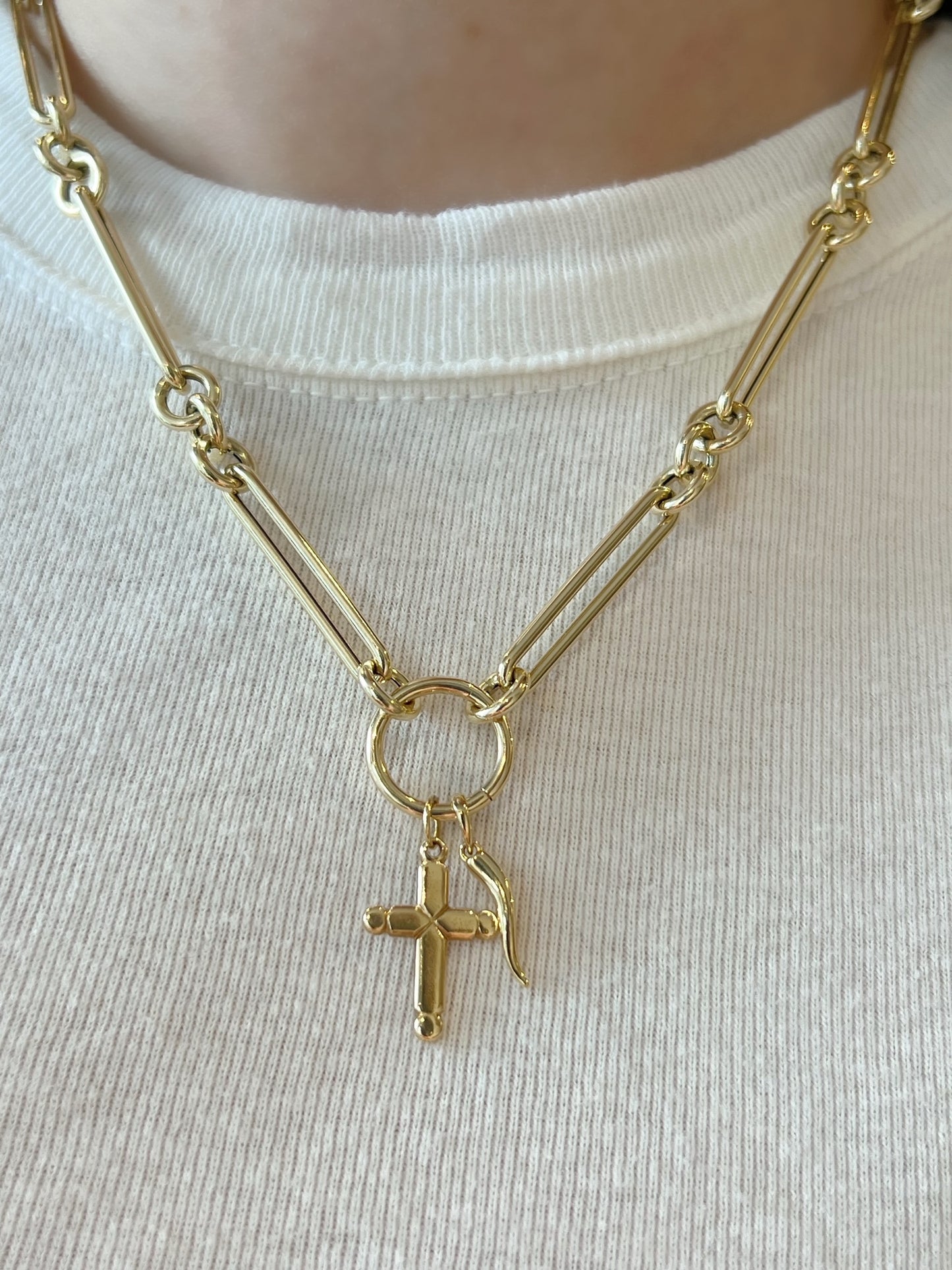 Textured Petite Cross Pendant