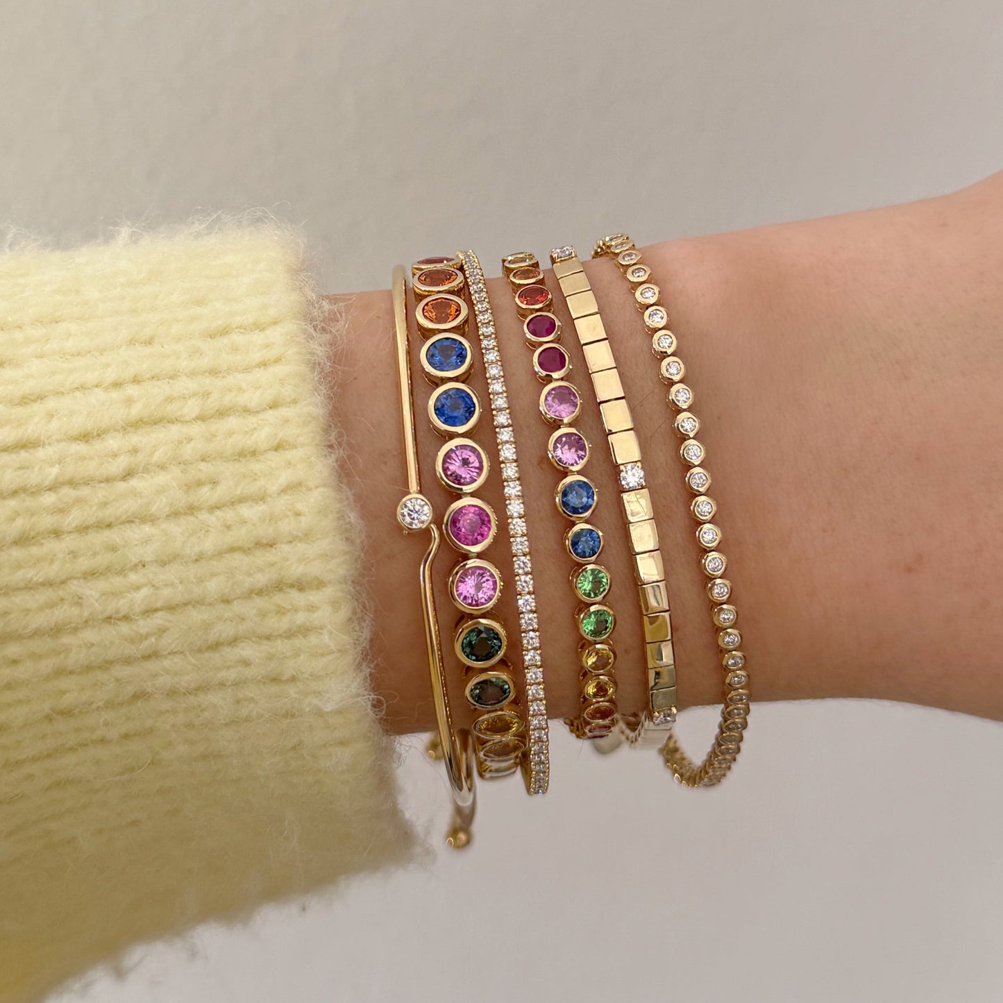 Diamond Bezel Wire Hook Bracelet