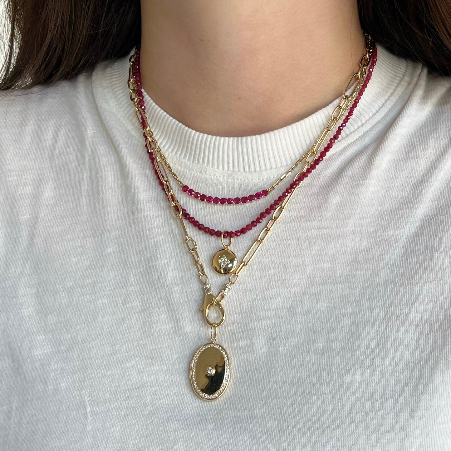 Gold and Diamond Oval Locket