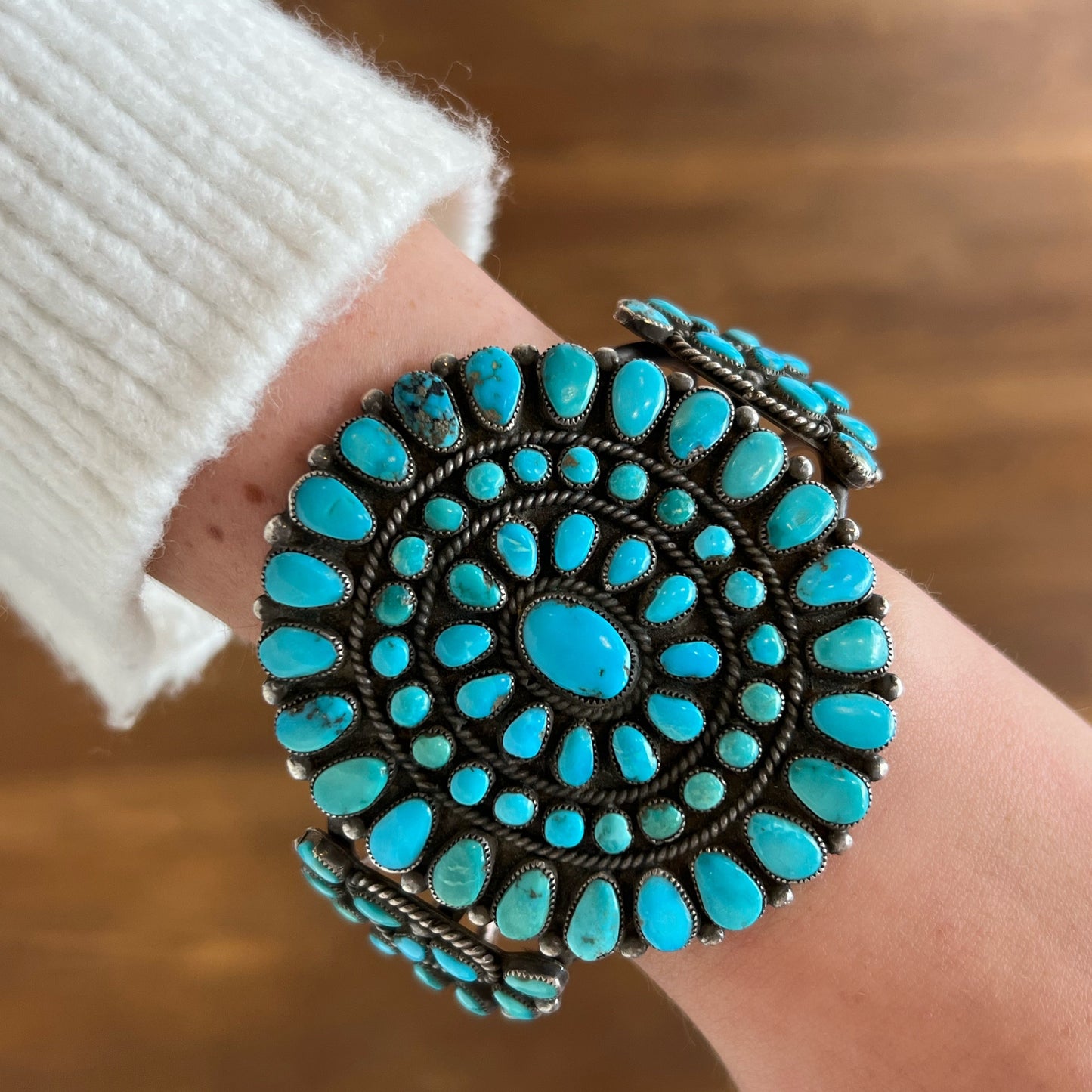Vintage 1940's Turquoise Cluster Bracelet