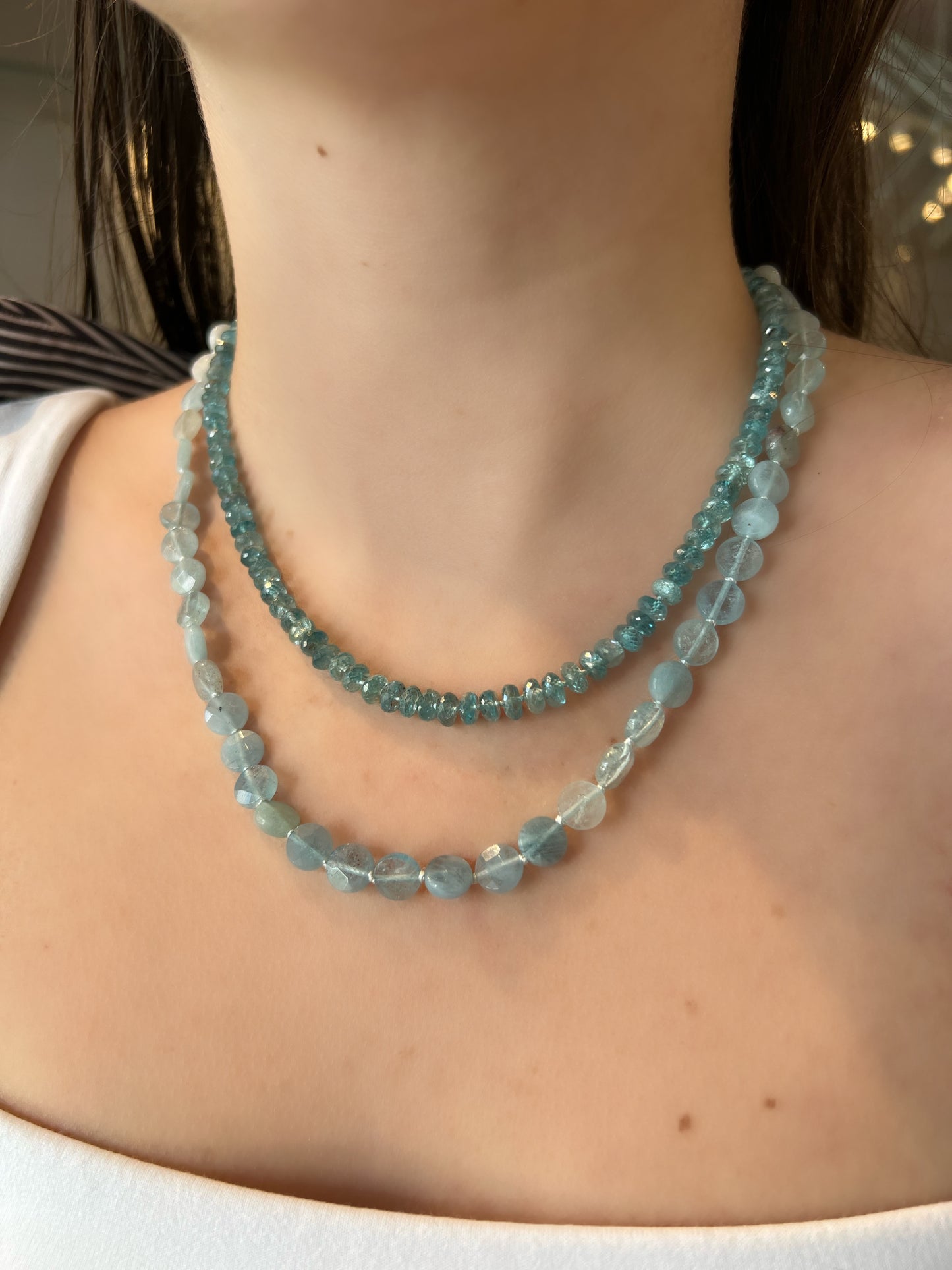 Aquamarine & Apatite Pre-Layered Necklace