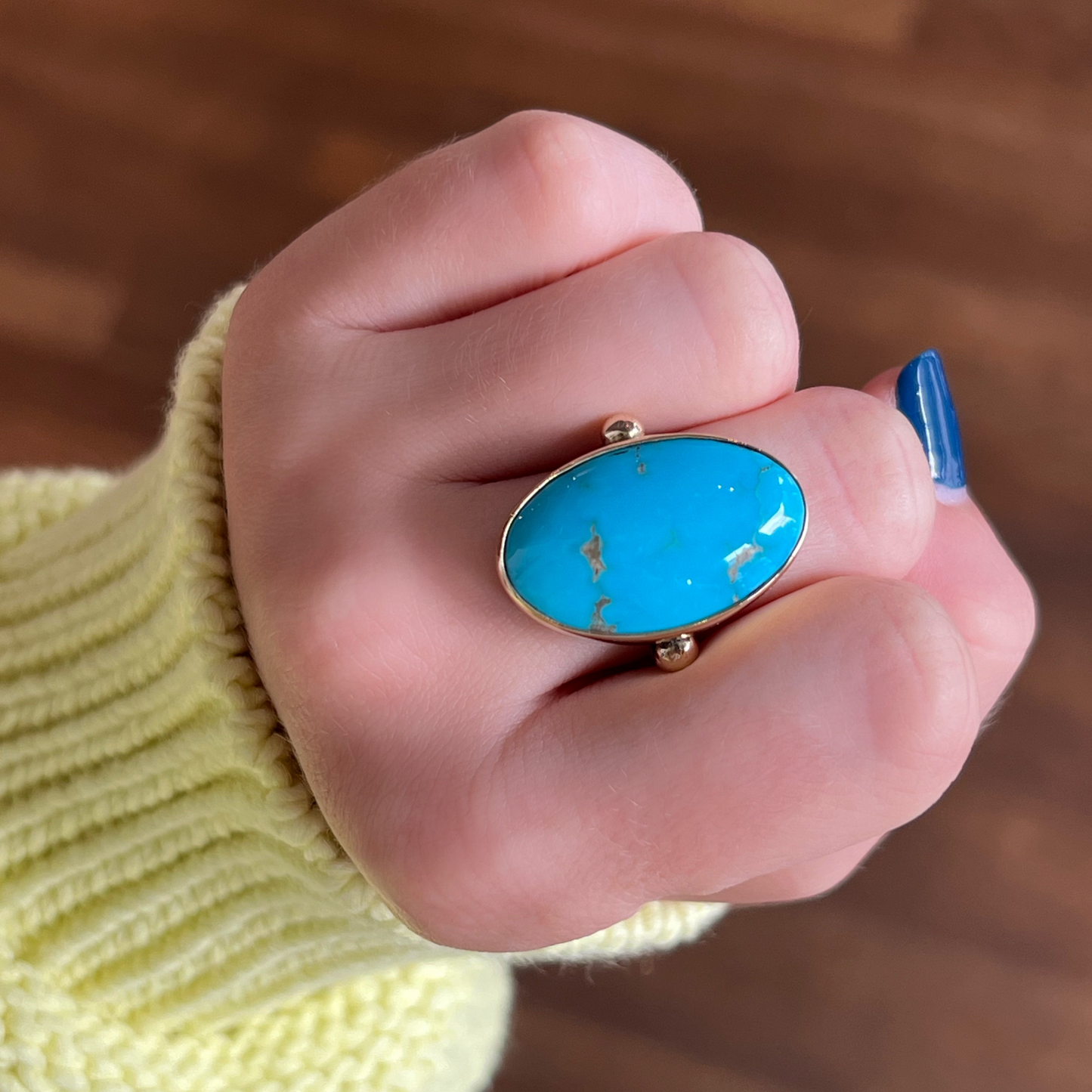 Mixed Metal Campitos Turquoise Cabochon Ring