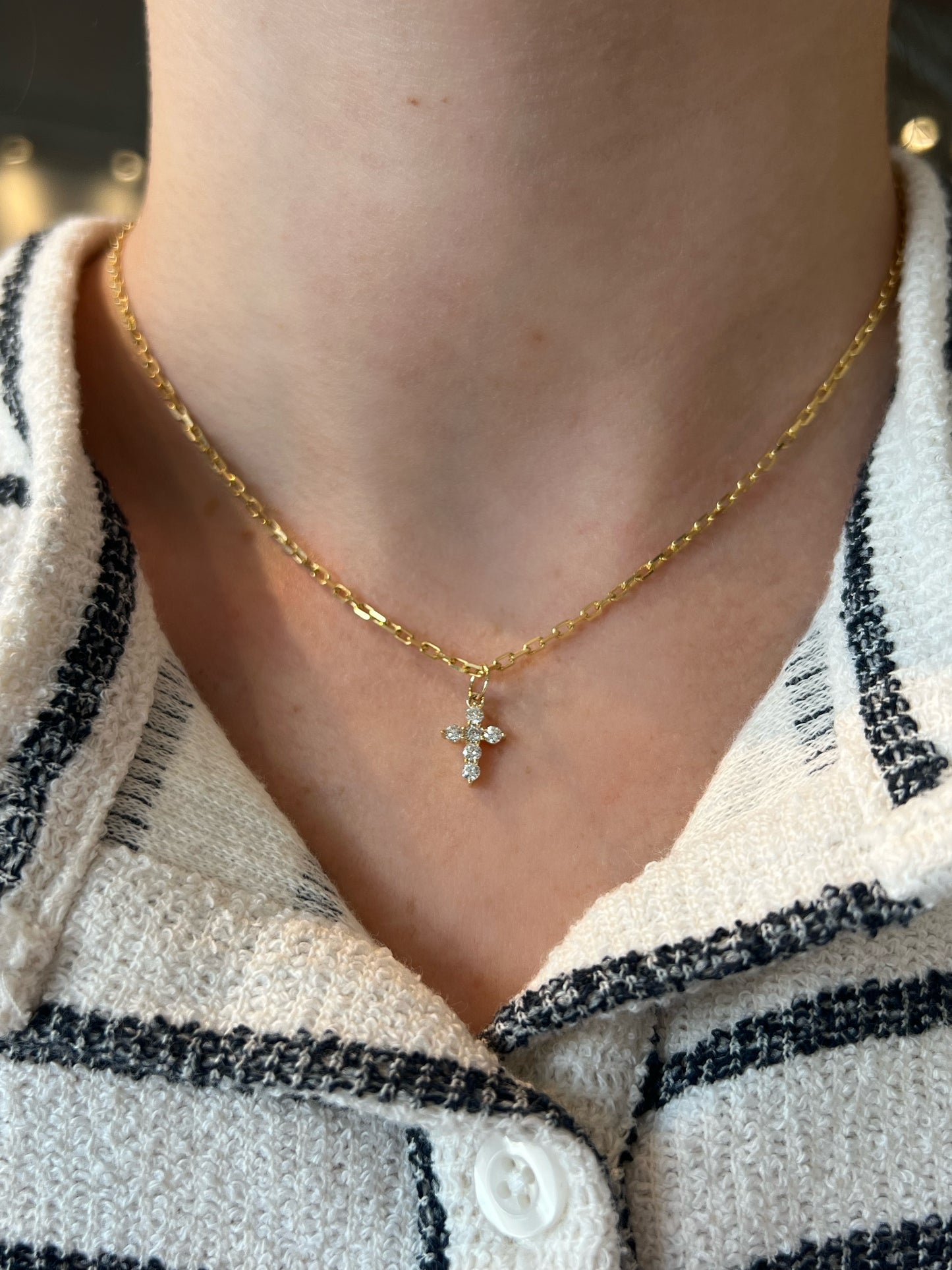 Petite Diamond Cross Charm