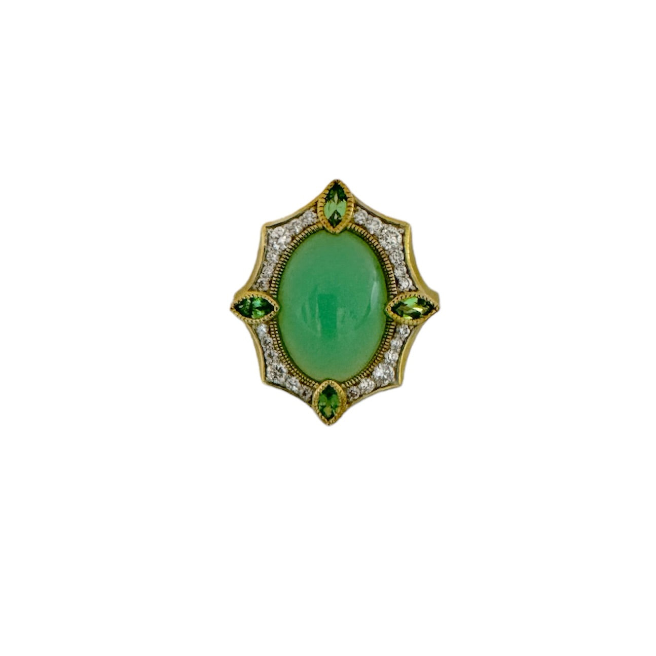 Moroccan Oval Chrysoprase Ring